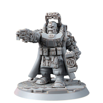 Space Dwarf Thoradins Team (5 Units), proxy miniature, squad, 28mm heroic scale unpainted resin, view 4