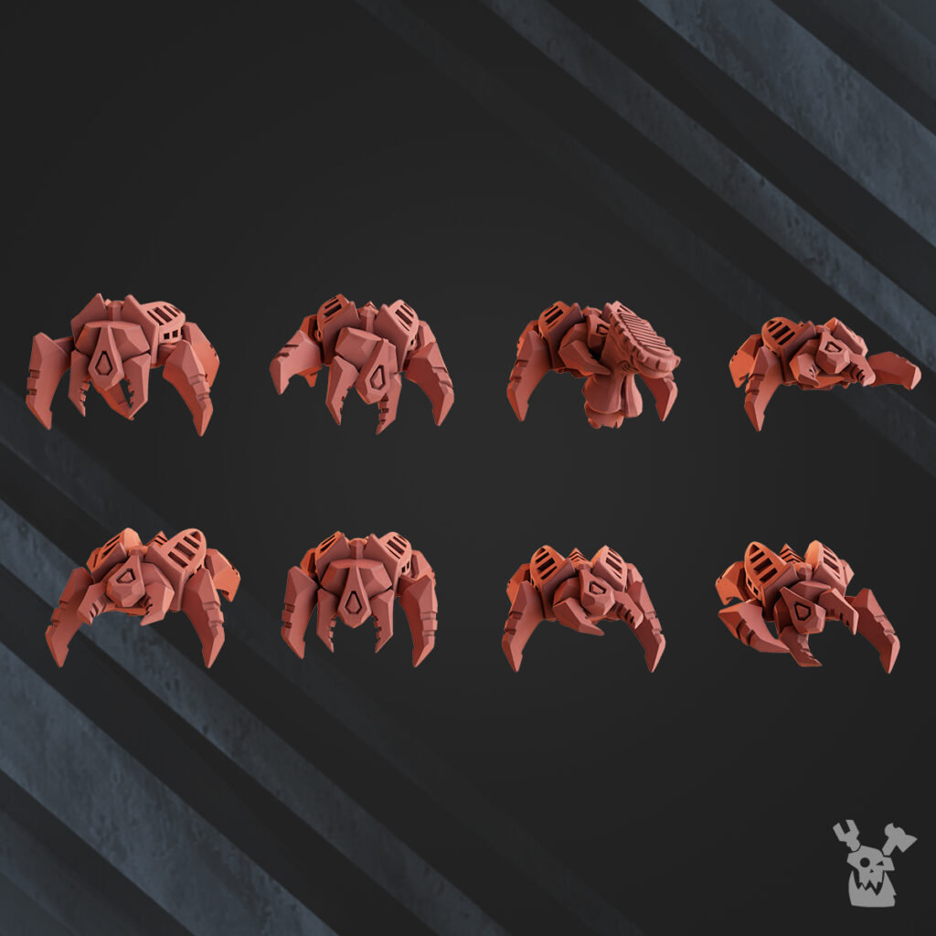 Necro Bot Swarms, proxy miniature, 28mm heroic scale unpainted resin