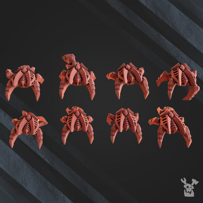 Necro Bot Swarms, proxy miniature, 28mm heroic scale unpainted resin, view 2