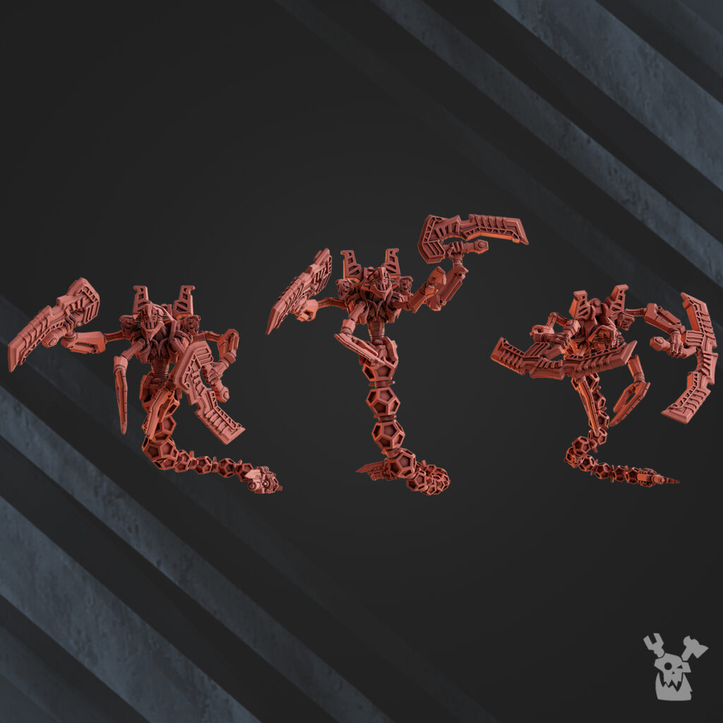 Necro Destroyer Snakes, proxy miniature, 28mm heroic scale unpainted resin
