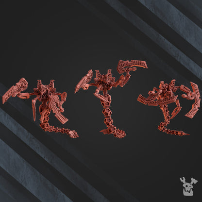 Necro Destroyer Snakes, proxy miniature, 28mm heroic scale unpainted resin