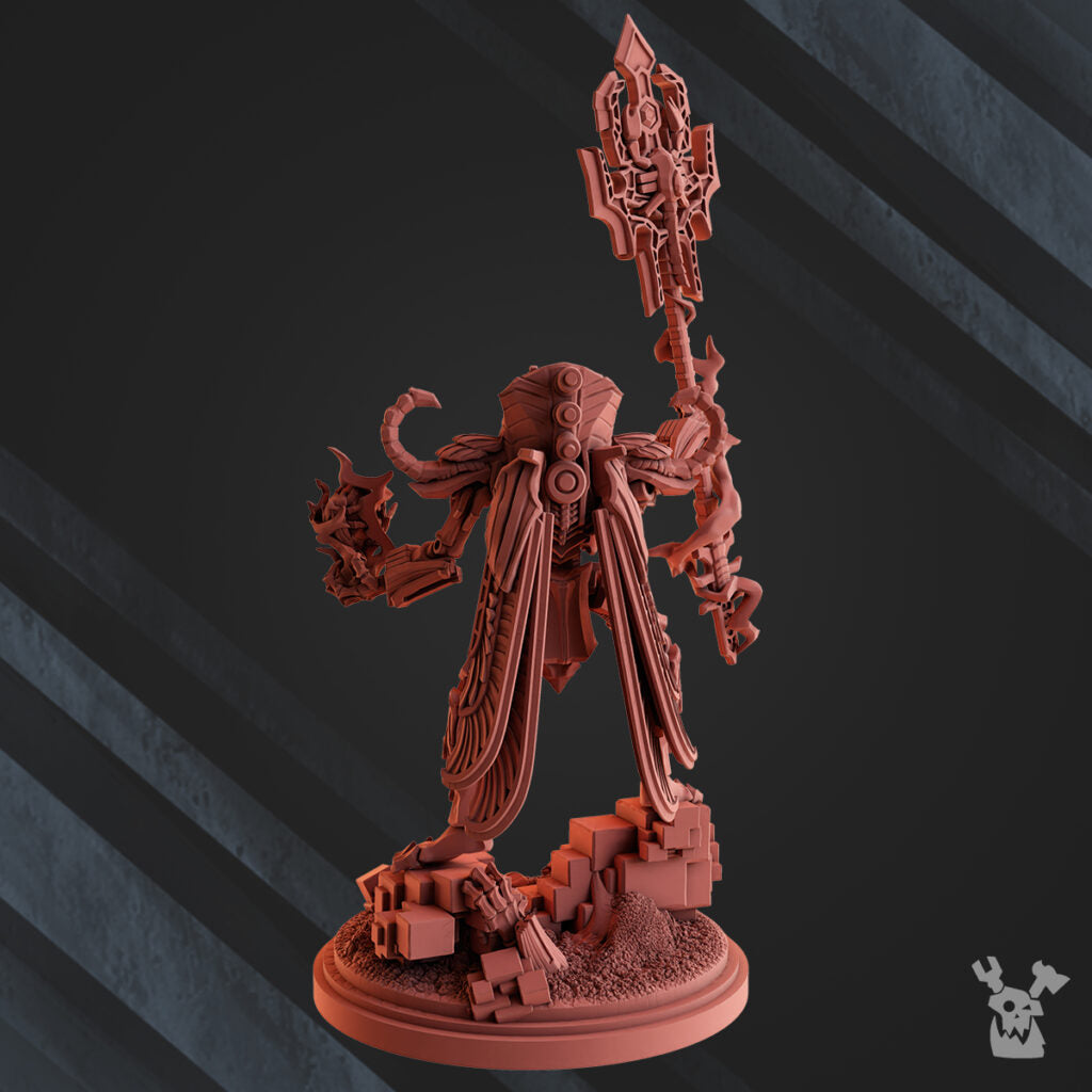 Necro Lord Akerteph, proxy miniature, character, 28mm heroic scale unpainted resin, view 3