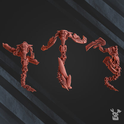 Necro Snakes, proxy miniature, 28mm heroic scale unpainted resin, view 3