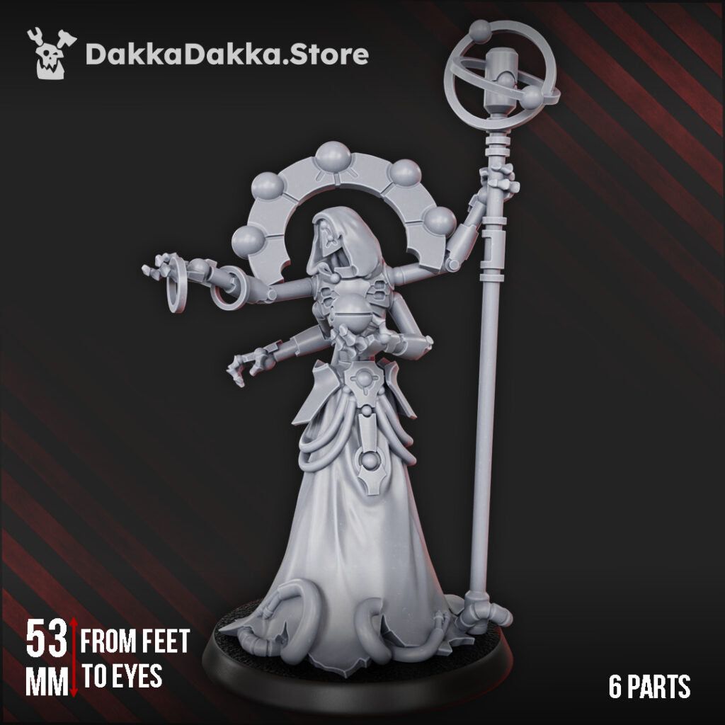 Necro Architect, proxy miniature, 28mm heroic scale unpainted resin, view 3