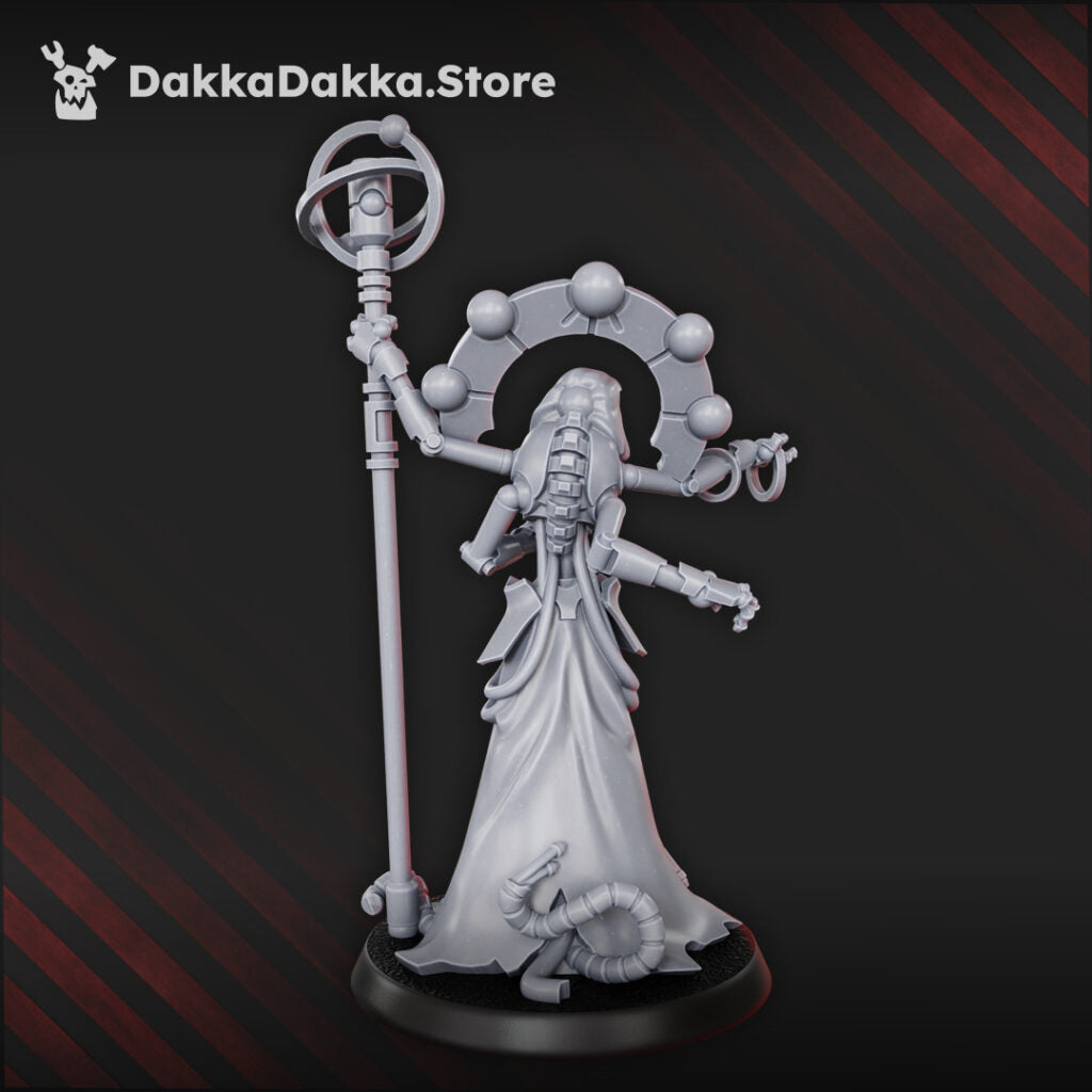 Necro Architect, proxy miniature, 28mm heroic scale unpainted resin, view 4