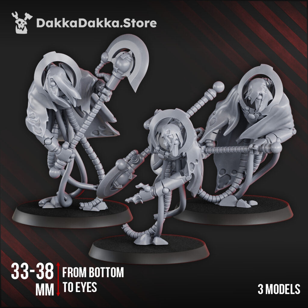 Necro Executioner Squad, proxy miniature, 28mm heroic scale unpainted resin, view 2