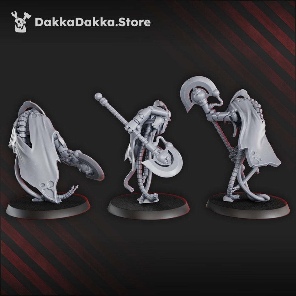 Necro Executioner Squad, proxy miniature, 28mm heroic scale unpainted resin, view 3