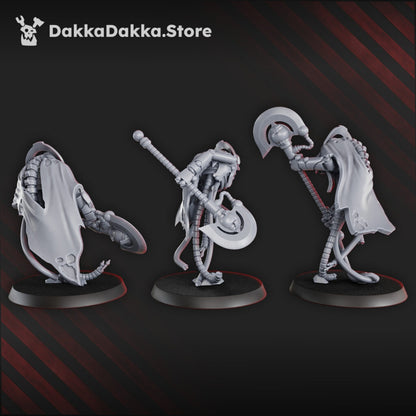 Necro Executioner Squad, proxy miniature, 28mm heroic scale unpainted resin, view 3