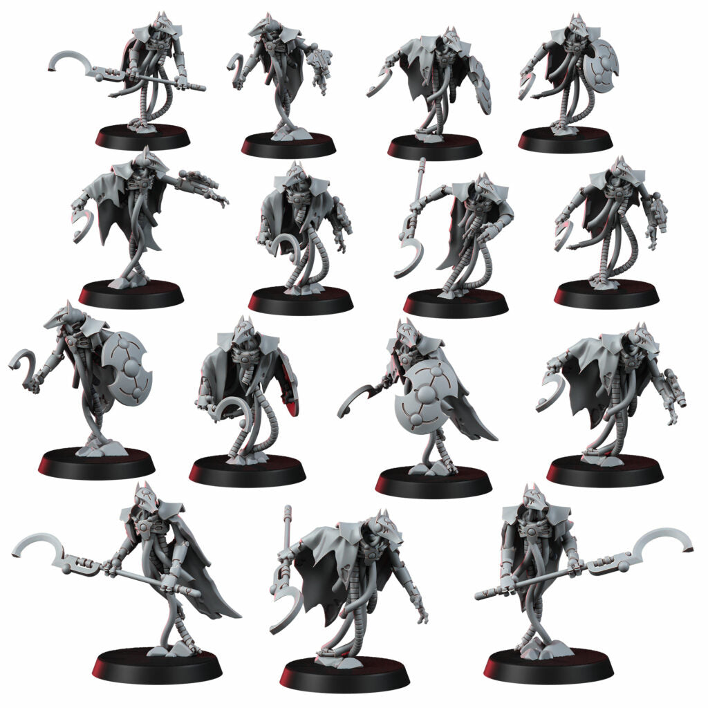 Necro Guards Squad (15 Units), proxy miniature, 28mm heroic scale unpainted resin
