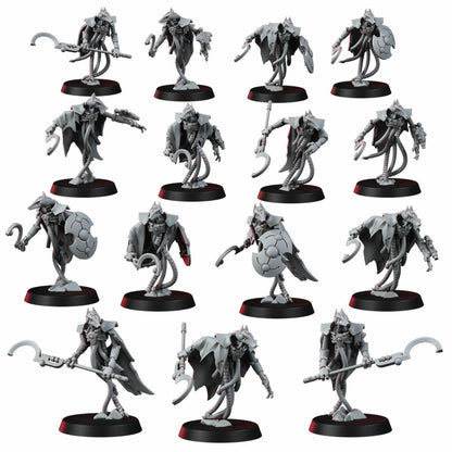 Necro Guards Squad (15 Units), proxy miniature, 28mm heroic scale unpainted resin, view 2