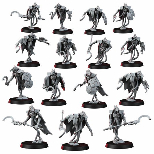 Necro Guards Squad (15 Units), proxy miniature, 28mm heroic scale unpainted resin, view 2