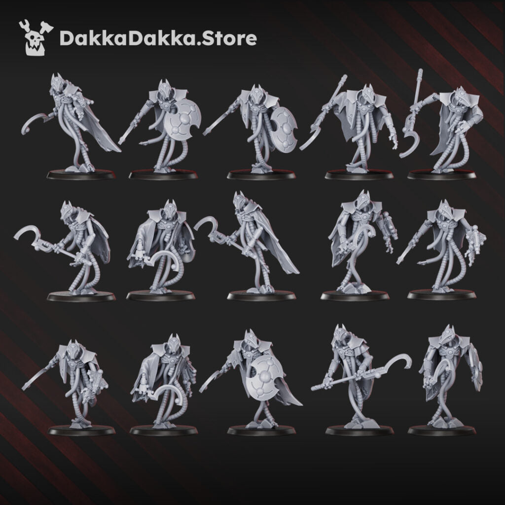 Necro Guards Squad (15 Units), proxy miniature, 28mm heroic scale unpainted resin, view 3