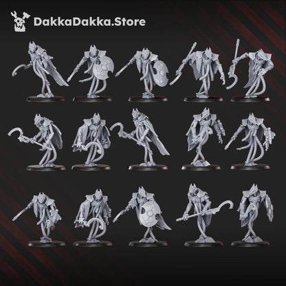 Necro Guards Squad (15 Units), proxy miniature, 28mm heroic scale unpainted resin, view 3