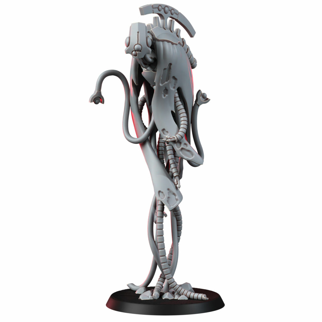 Necro Nightmare, proxy miniature, 28mm heroic scale unpainted resin, view 2