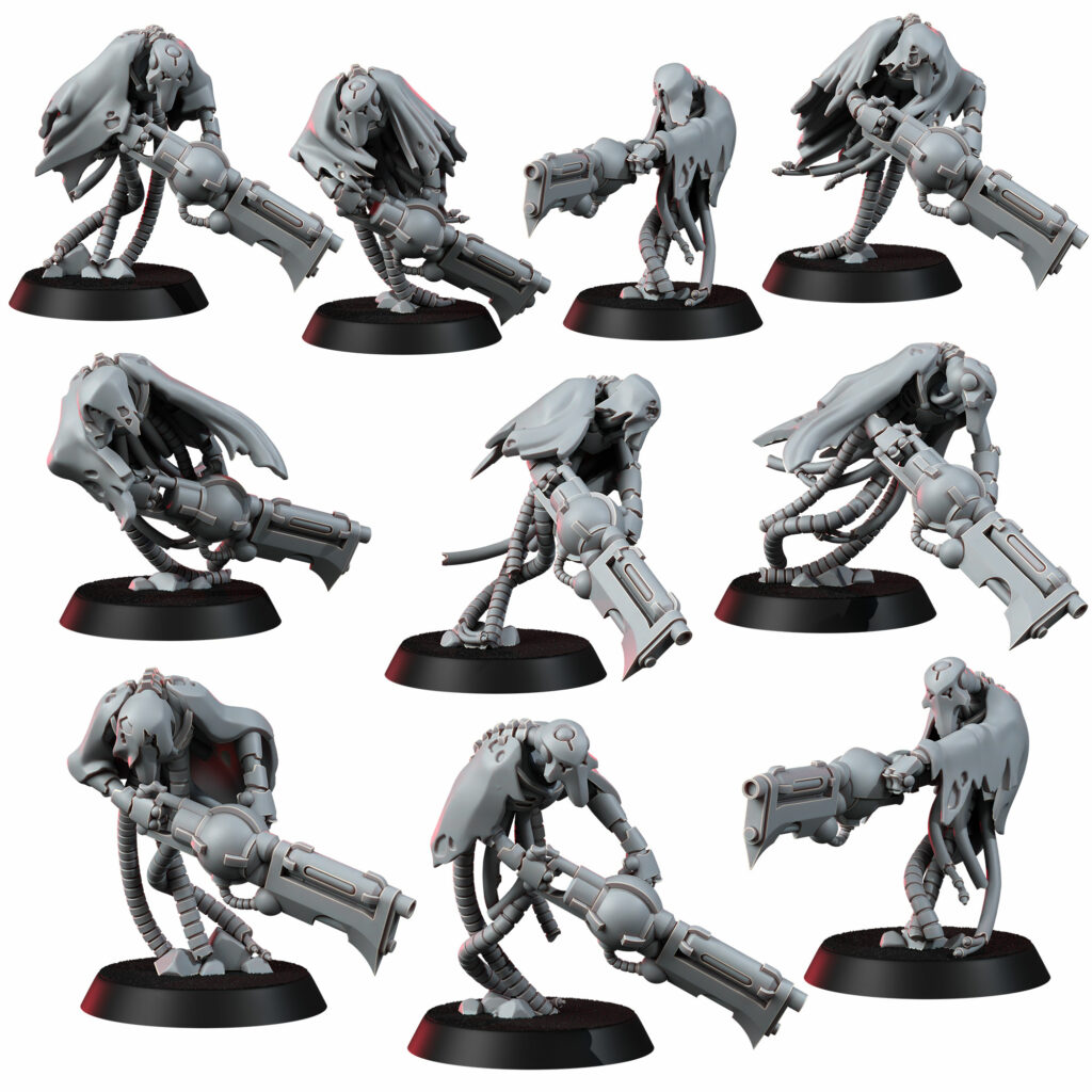 Necro Squad (10 Units), proxy miniature, 28mm heroic scale unpainted resin