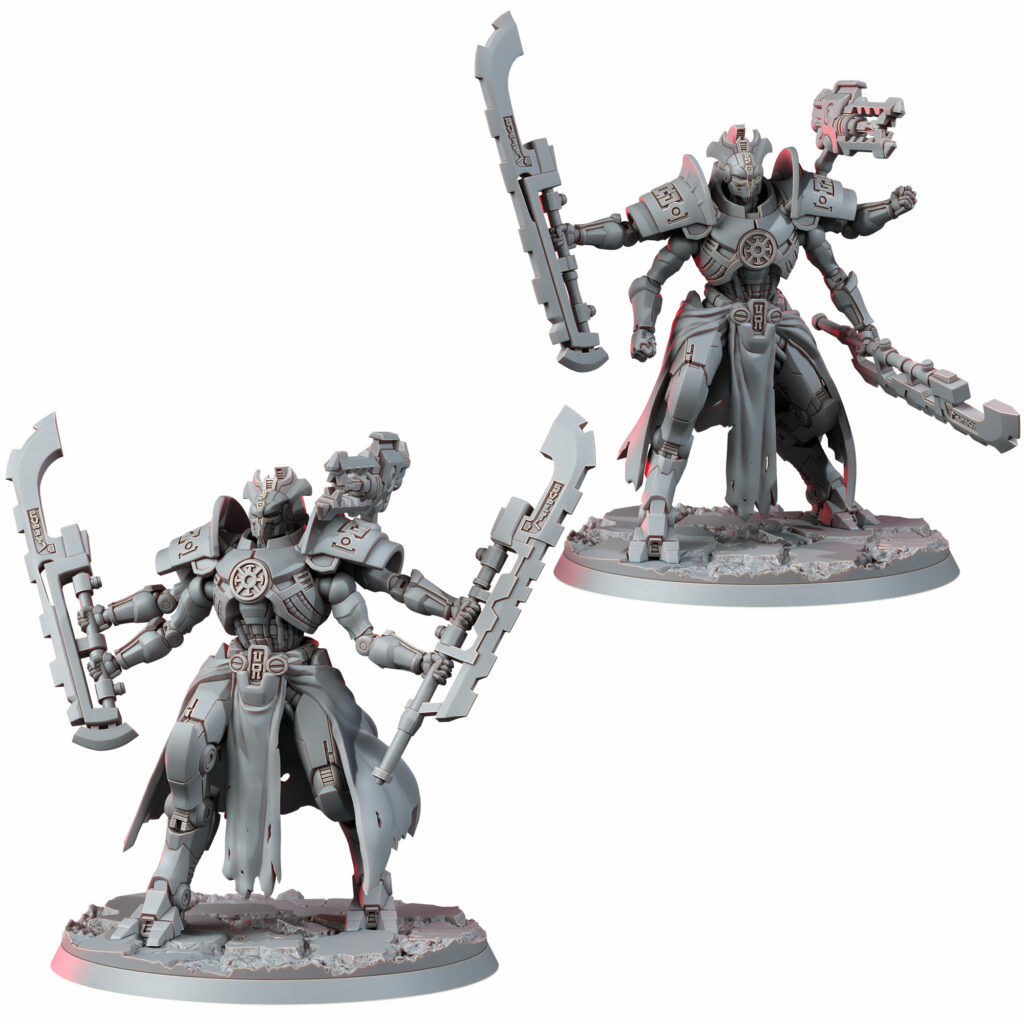 Necro Annihilator Sentinels, proxy miniature, 28mm heroic scale unpainted resin, view 2