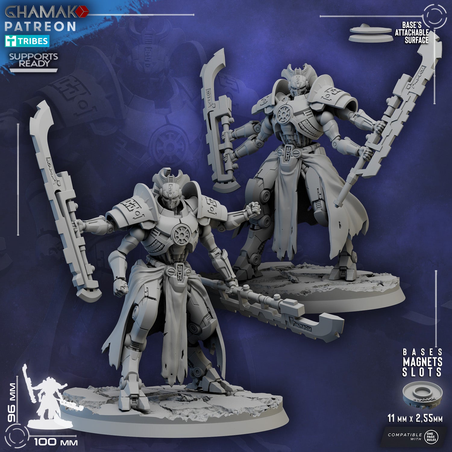 Necro Annihilator Sentinels, proxy miniature, 28mm heroic scale unpainted resin, view 7
