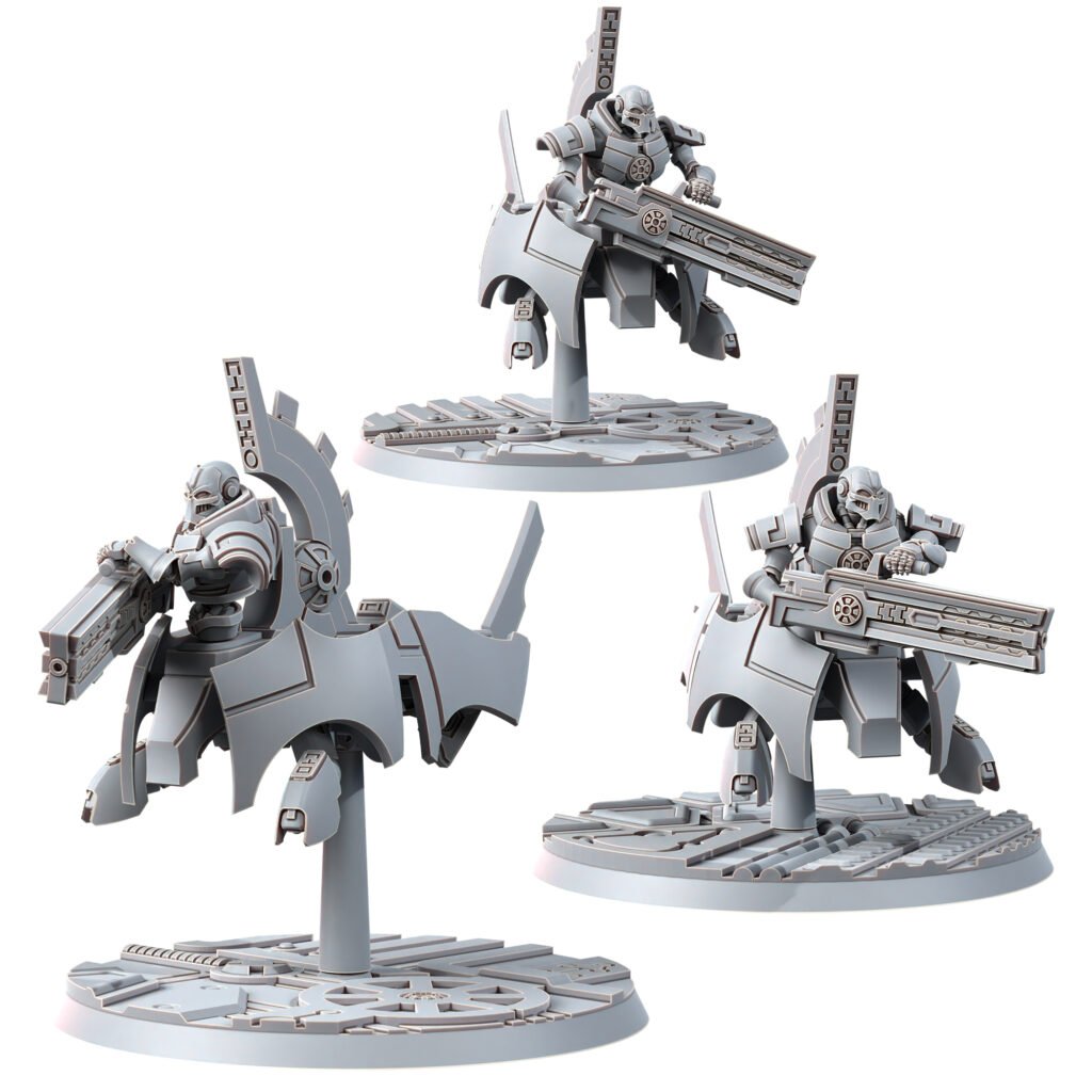 Necro Flyings (3 Units), proxy miniature, squad, 28mm heroic scale unpainted resin