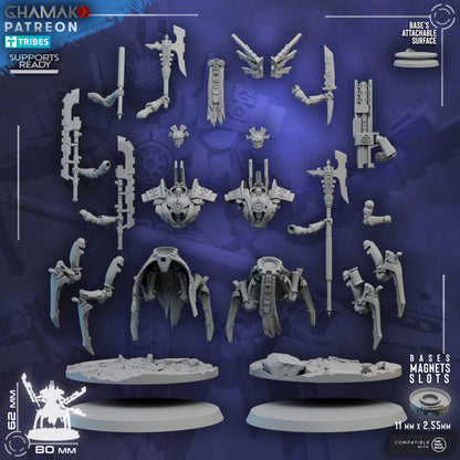 Necro Lord Tzavron & Lord Tzavior, proxy miniature, character, 28mm heroic scale unpainted resin, view 5