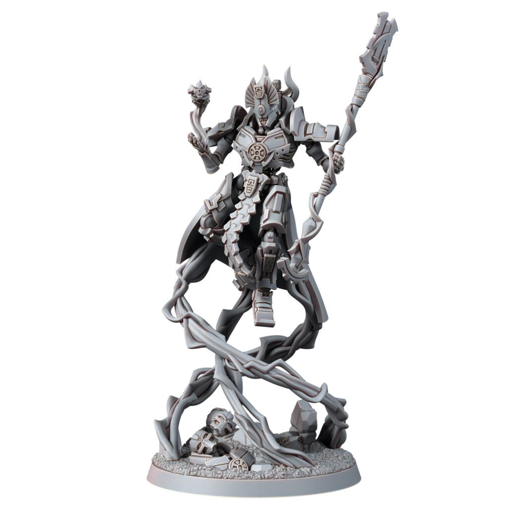 Necro Lord V4, proxy miniature, character, 28mm heroic scale unpainted resin, view 2