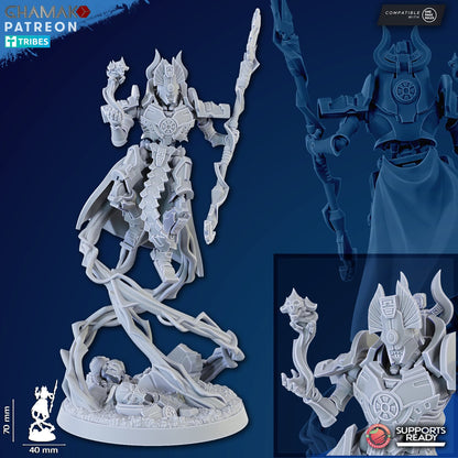 Necro Lord V4, proxy miniature, character, 28mm heroic scale unpainted resin, view 6