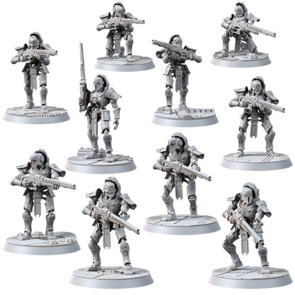 Necro Snipers Modular Kit (10 Units), proxy miniature, squad, 28mm heroic scale unpainted resin