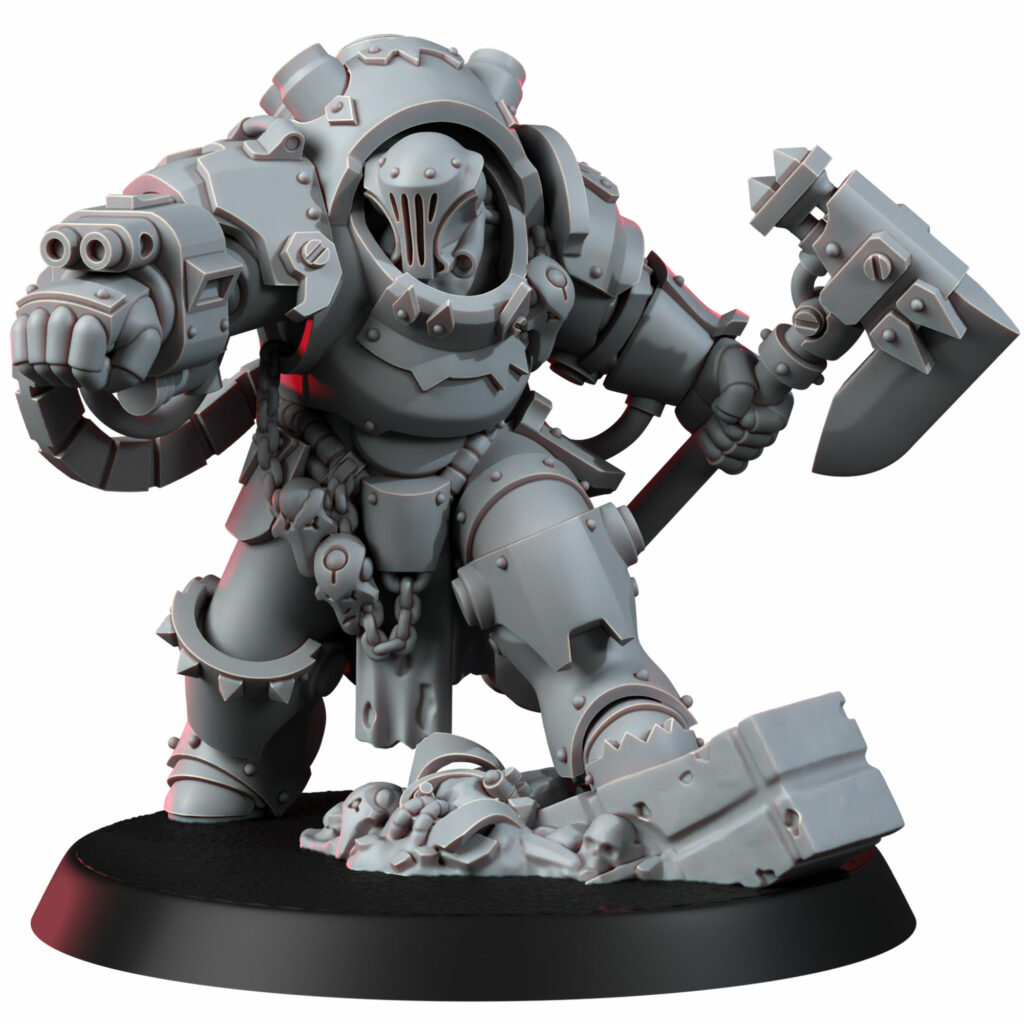 Orks Comander In Heavy Armor, proxy miniature, 28mm heroic scale unpainted resin