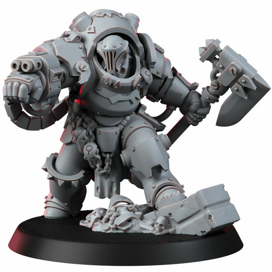 Orks Comander In Heavy Armor, proxy miniature, 28mm heroic scale unpainted resin