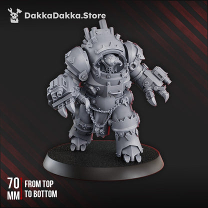 Orks Mechdread, proxy miniature, walker, 28mm heroic scale unpainted resin, view 2