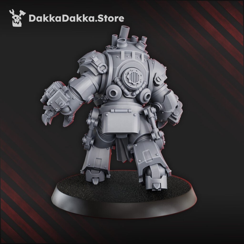 Orks Mechdread, proxy miniature, walker, 28mm heroic scale unpainted resin, view 3