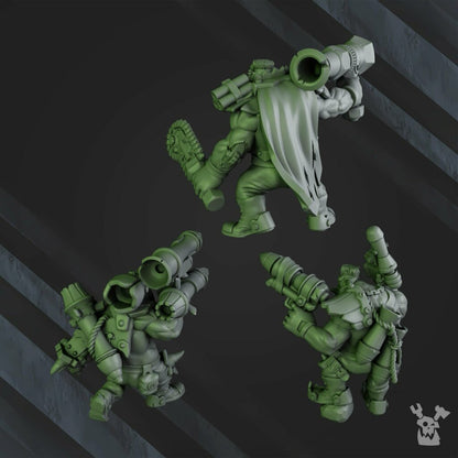 Orks Bazooka Bruvvaz, proxy miniature, 28mm heroic scale unpainted resin, view 5