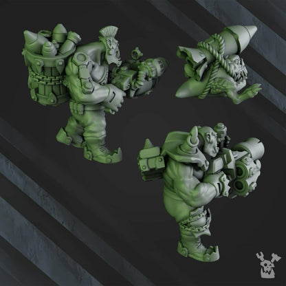 Orks Bazooka Bruvvaz, proxy miniature, 28mm heroic scale unpainted resin, view 8