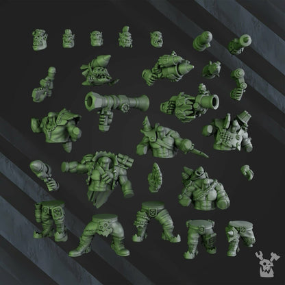 Orks Bazooka Bruvvaz, proxy miniature, 28mm heroic scale unpainted resin, view 10