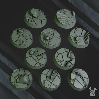 Orks Da Horde Bases Set 32Mm, resin miniature bases, bits, 28mm heroic scale unpainted resin