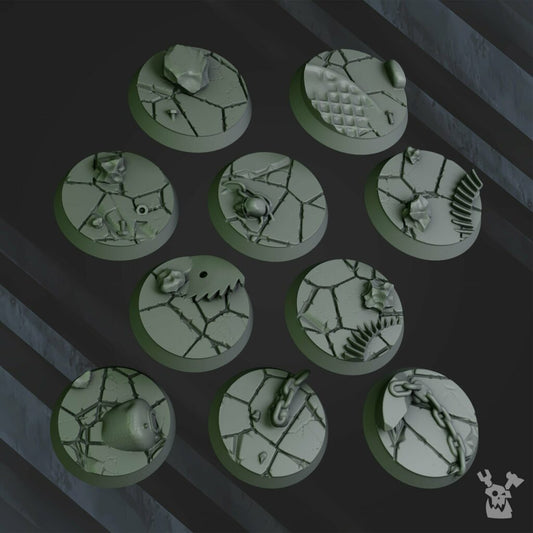 Orks Da Horde Bases Set 32Mm, resin miniature bases, bits, 28mm heroic scale unpainted resin, view 2