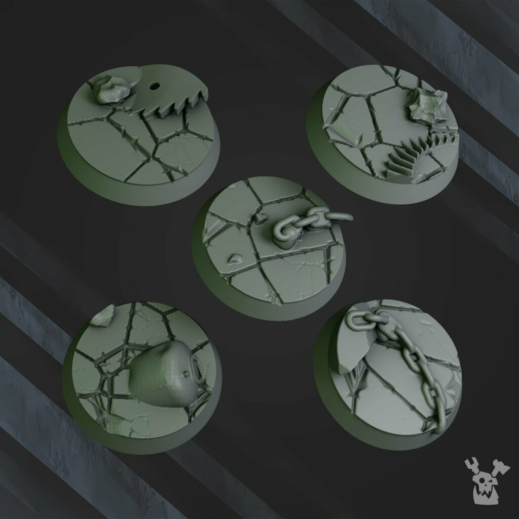 Orks Da Horde Bases Set 32Mm, resin miniature bases, bits, 28mm heroic scale unpainted resin, view 4