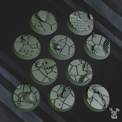 Orks Da Horde Bases Set 32Mm, resin miniature bases, bits, 28mm heroic scale unpainted resin, view 7