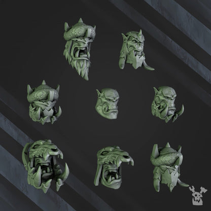 Orks Grorks, proxy miniature, 28mm heroic scale unpainted resin, view 3