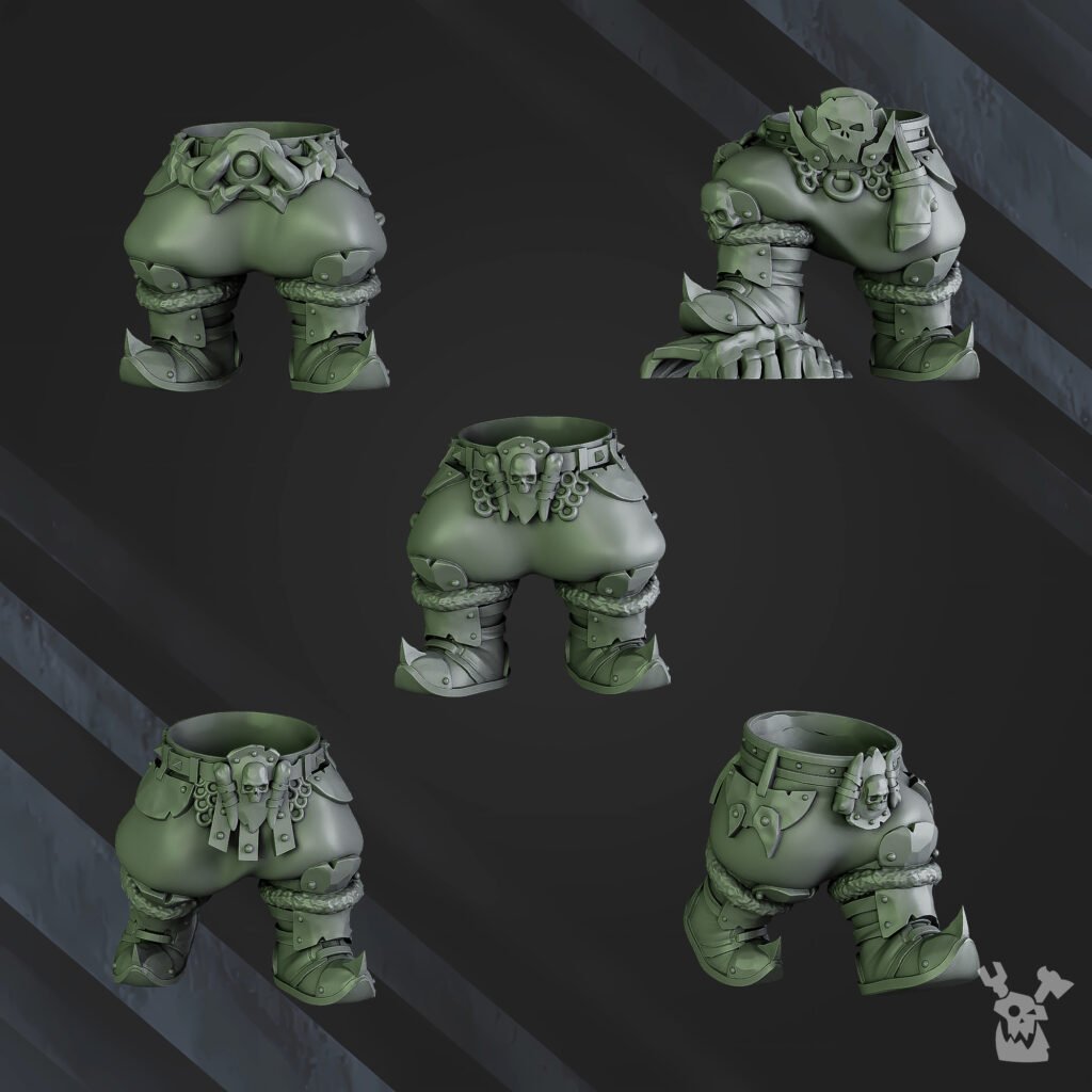 Orks Grorks, proxy miniature, 28mm heroic scale unpainted resin, view 4