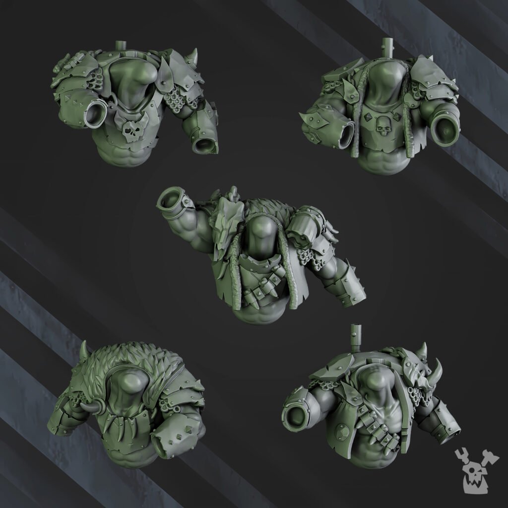 Orks Grorks, proxy miniature, 28mm heroic scale unpainted resin, view 5