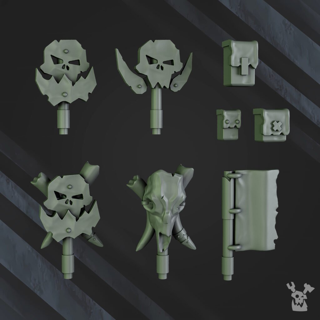 Orks Grorks, proxy miniature, 28mm heroic scale unpainted resin, view 9
