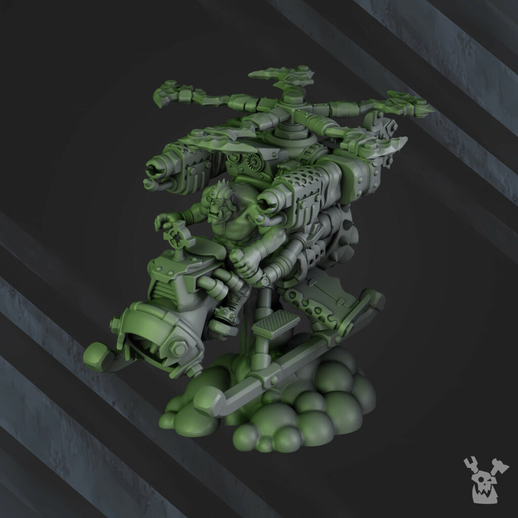 Orks Honky Flyaz, proxy miniature, 28mm heroic scale unpainted resin, view 7