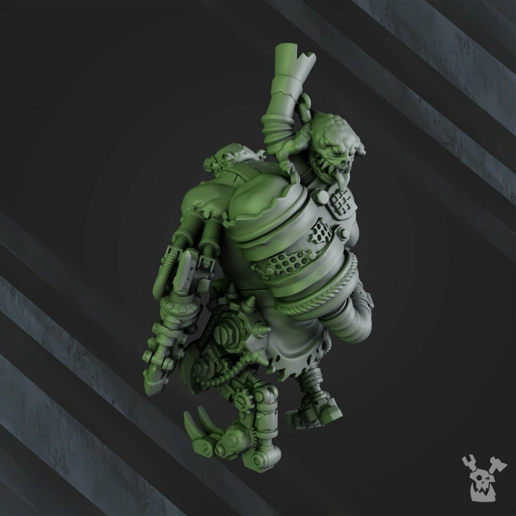 Orks Lecta Da Sawbones, proxy miniature, 28mm heroic scale unpainted resin, view 5