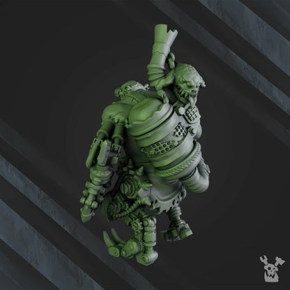 Orks Lecta Da Sawbones, proxy miniature, 28mm heroic scale unpainted resin, view 5