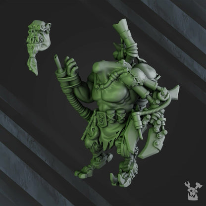 Orks Lecta Da Sawbones, proxy miniature, 28mm heroic scale unpainted resin, view 6