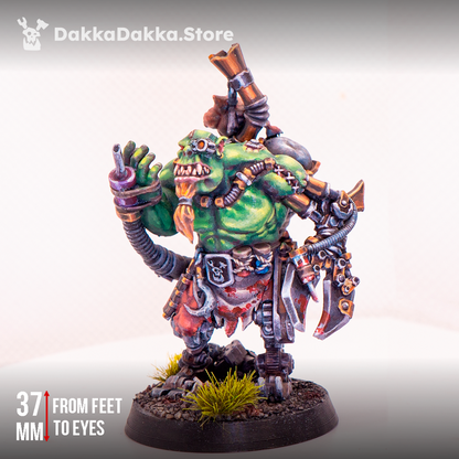 Orks Lecta Da Sawbones, proxy miniature, 28mm heroic scale unpainted resin, view 7
