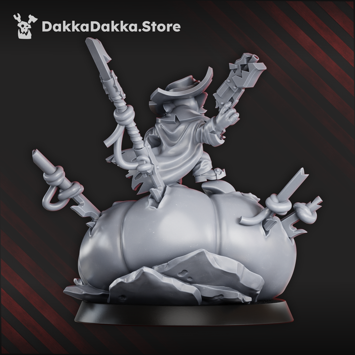 Orks Clint Gobswood, proxy miniature, 28mm heroic scale unpainted resin, view 2