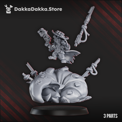 Orks Clint Gobswood, proxy miniature, 28mm heroic scale unpainted resin, view 3