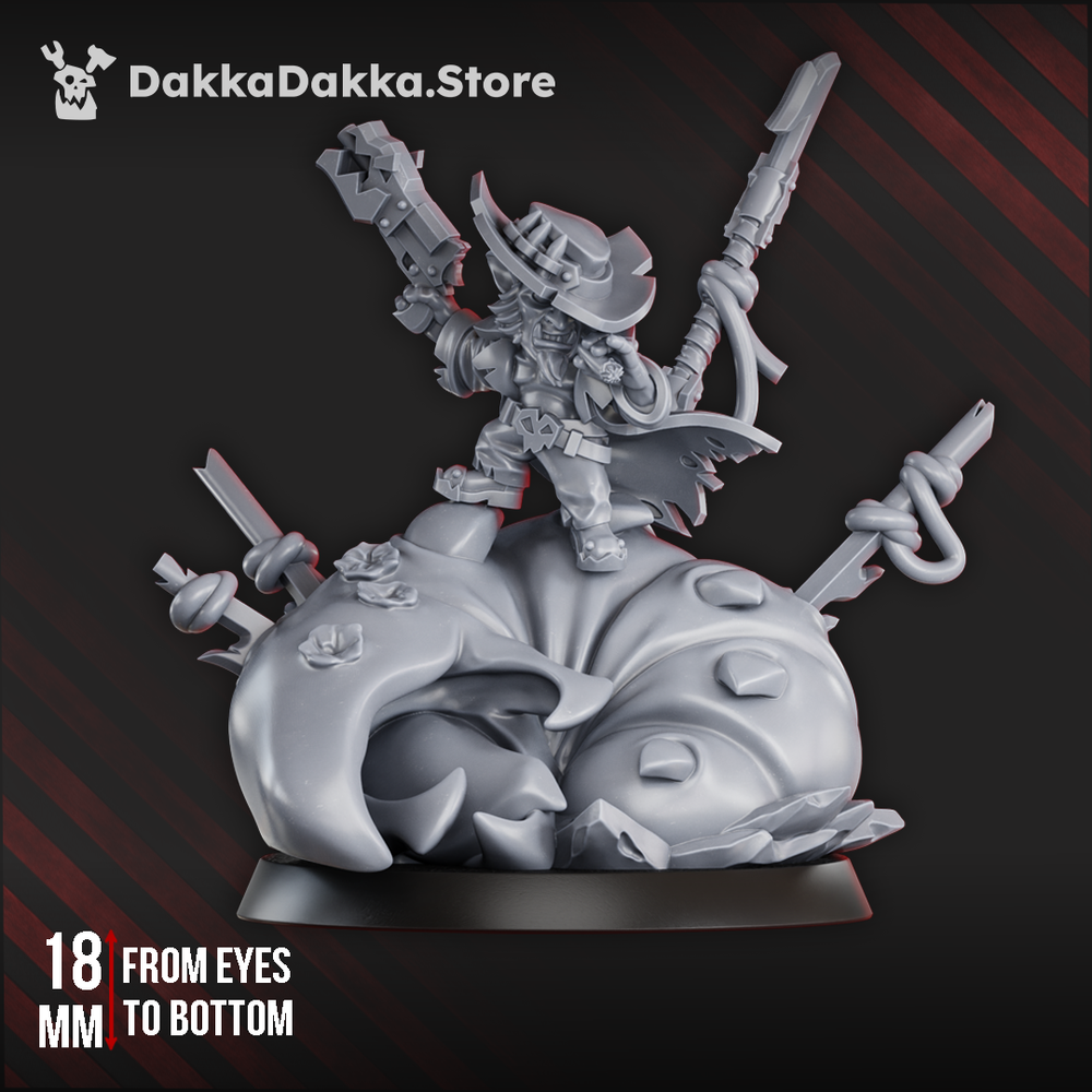 Orks Clint Gobswood, proxy miniature, 28mm heroic scale unpainted resin, view 4