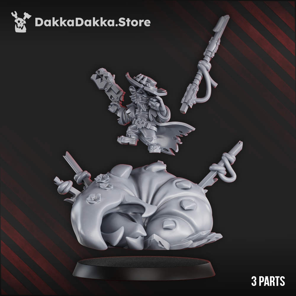 Orks Clint Gobswood, proxy miniature, 28mm heroic scale unpainted resin, view 6